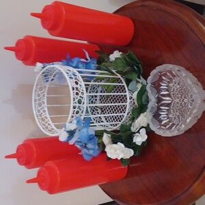 Heart shaped glass dish & Catering Items